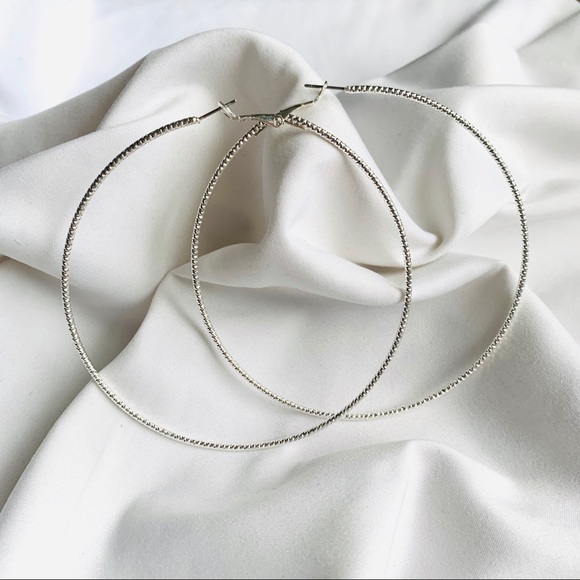 Classic Silver Hoops - Picture 1 of 2